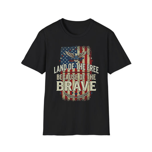 Patriotic Land of the Free Because of the Brave T-Shirt — Eagle USA Tee