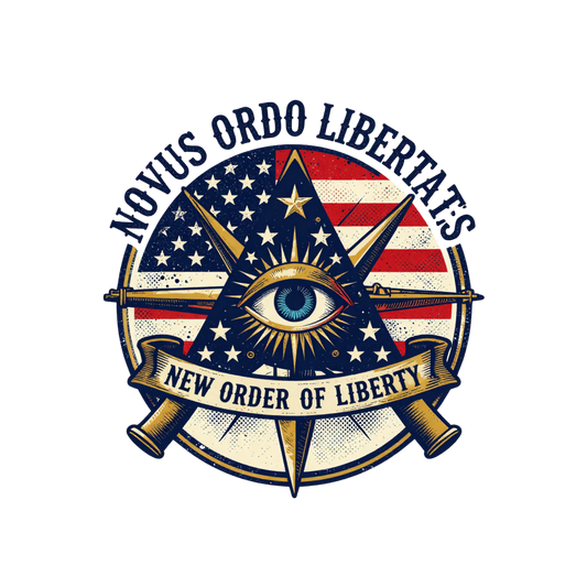 Novus Ordo Libertatis New Order of Liberty art on black (back)