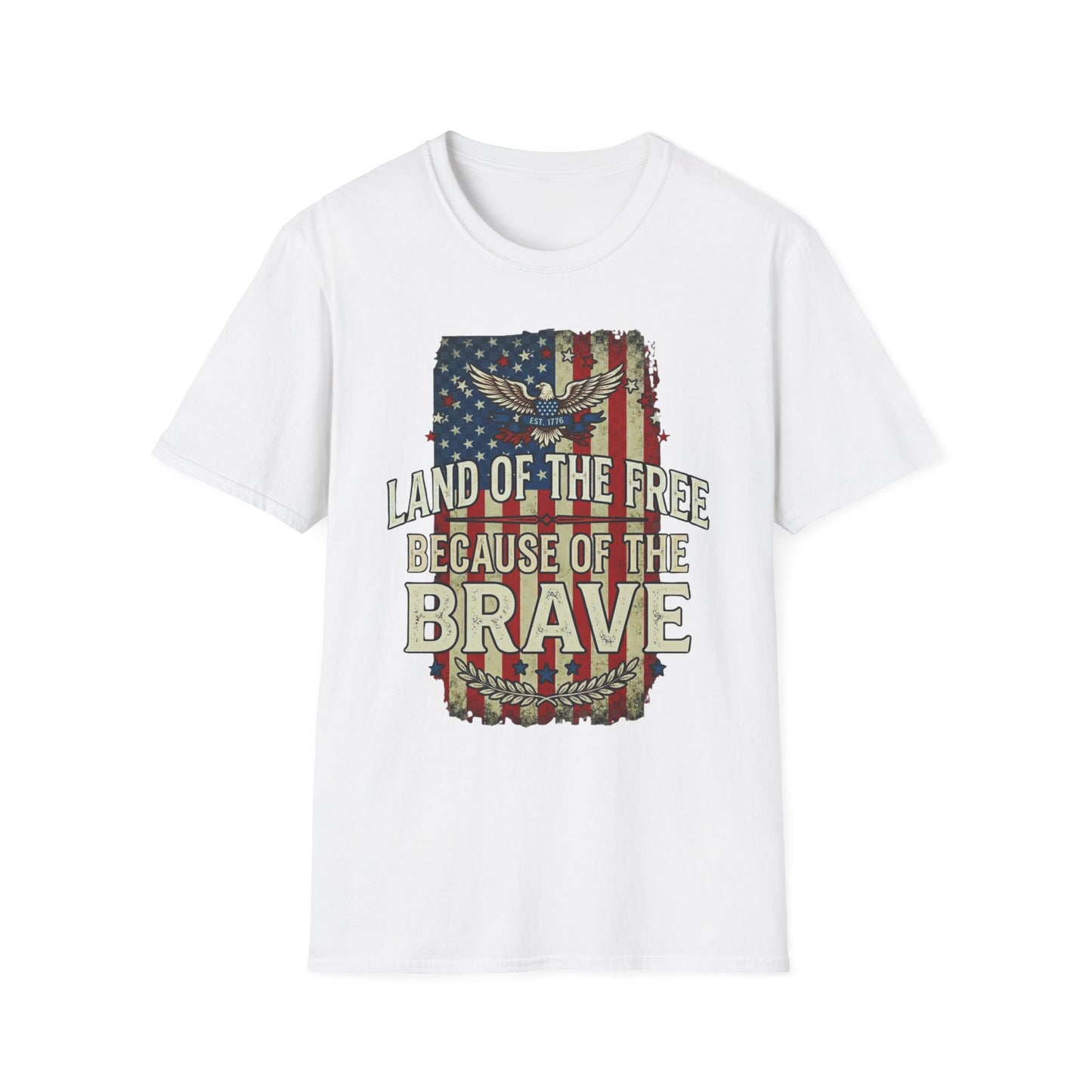 Patriotic Eagle T-Shirt — "Land of the Free Because of the Brave"