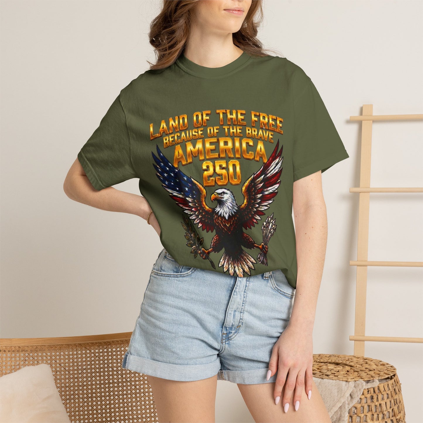 Veterans Eagle T-Shirt — Land of the Free Because of the Brave Patriotic Tee
