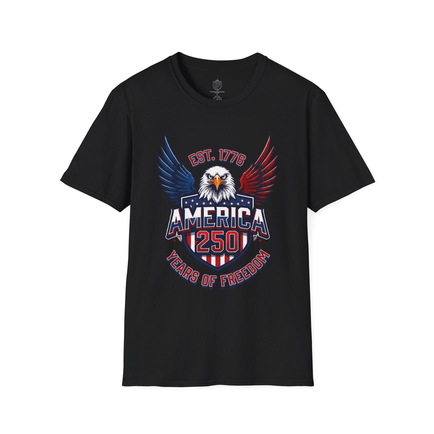 America 250 Eagle T-Shirt — 1776 Established Years of Freedom Patriotic Tee