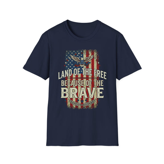 Patriotic Land of the Free Because of the Brave T-Shirt — Eagle USA Tee