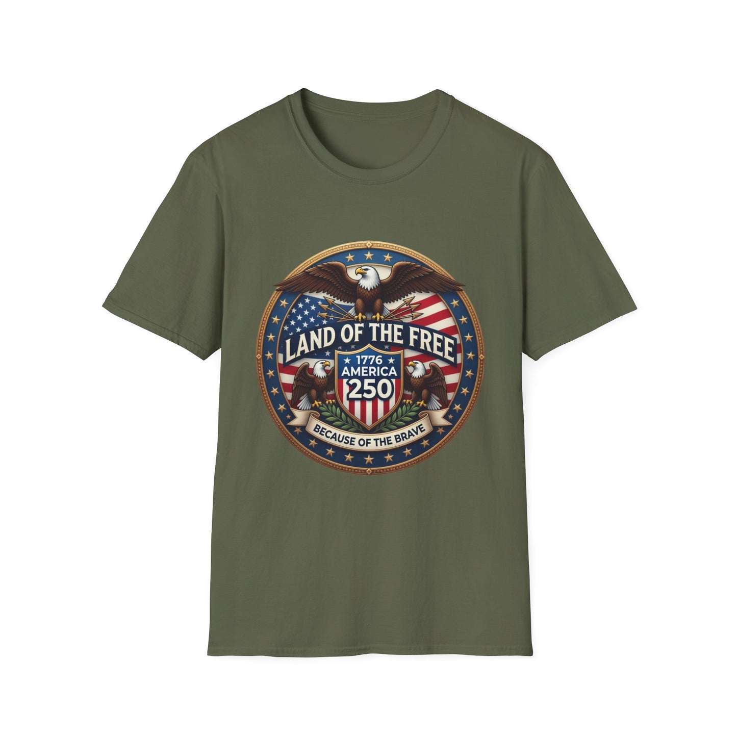 Land of the Free 1776 Patriotic Eagle Graphic Tee — American Pride Shirt