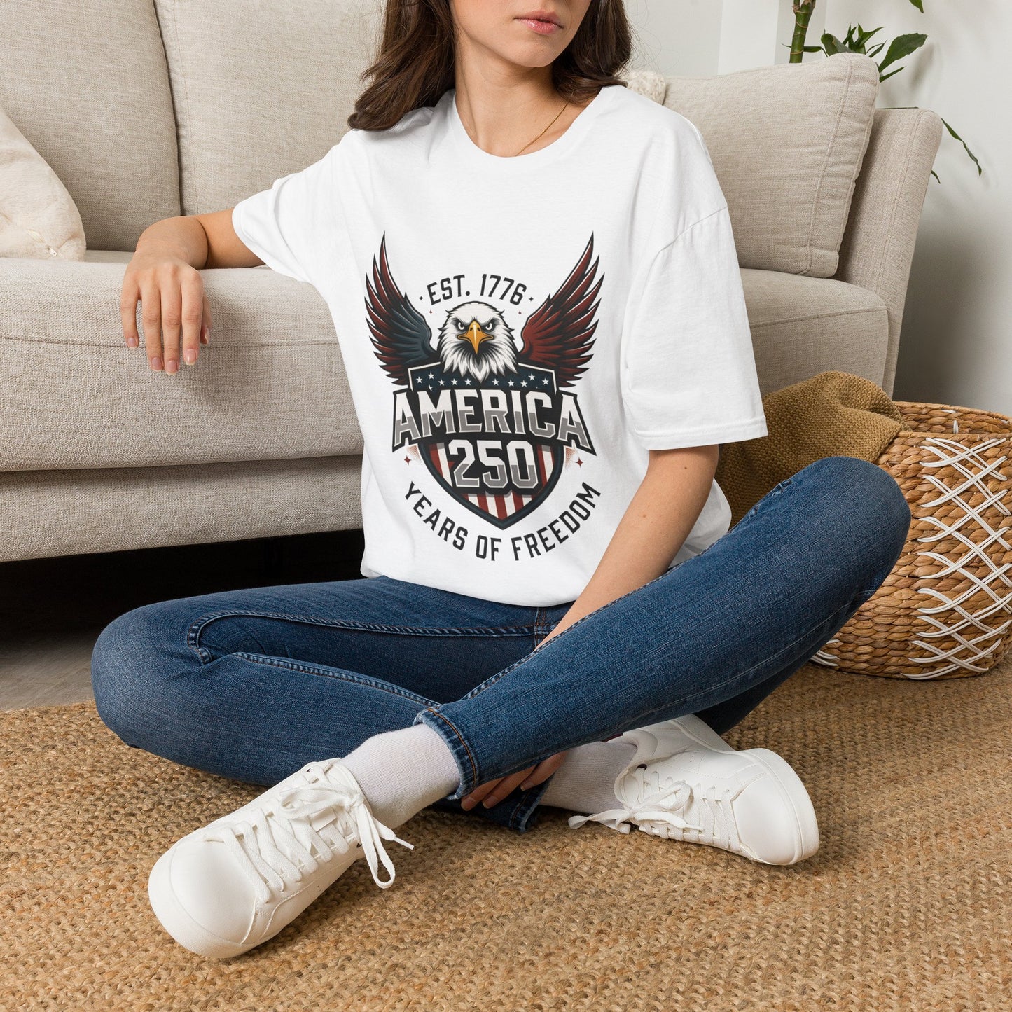 America 250 Eagle T-Shirt — EST. 1776 250 Years of Freedom Patriotic Tee