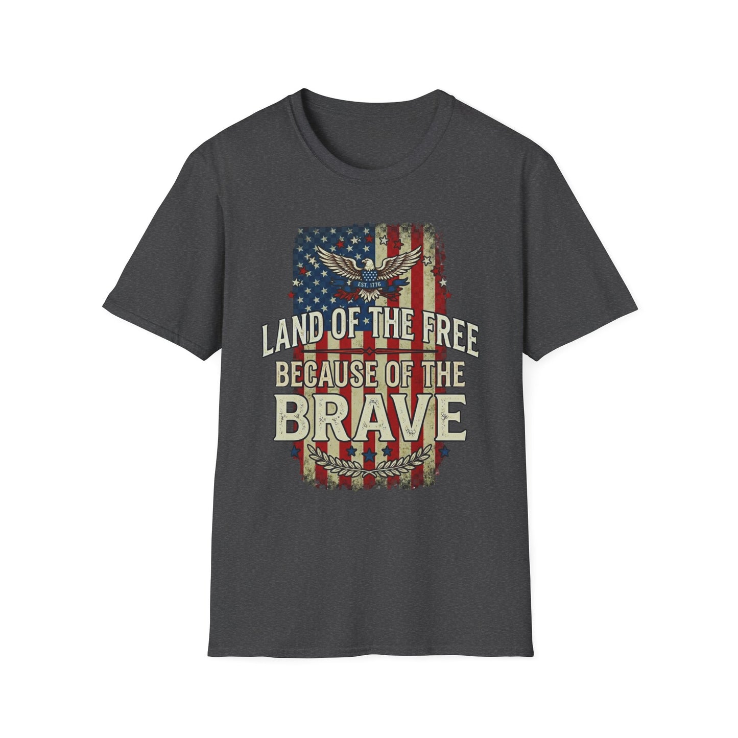 Patriotic Eagle T-Shirt — "Land of the Free Because of the Brave"