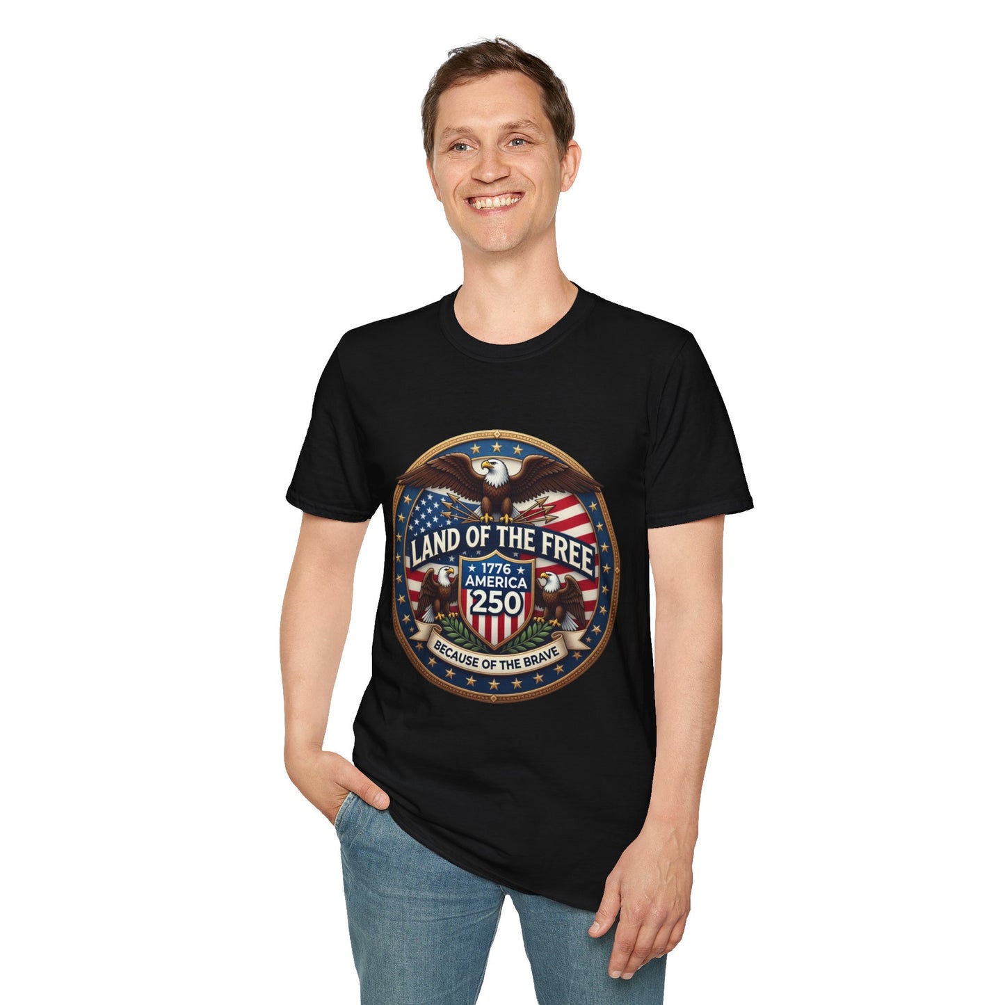 Land of the Free Eagle T‑Shirt — Patriotic 1776 USA Graphic Tee